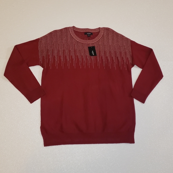 Alfani Red Ruby Metallic-Sparkle Sweater - Picture 5 of 6